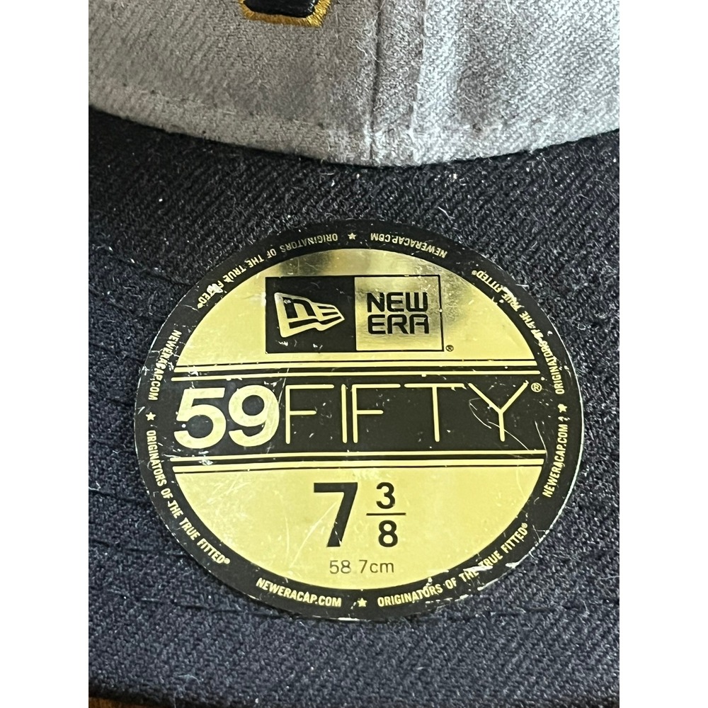 New Era 59FIFTY Pittsburgh Pirates MLB Fitted Hat Grey Black 7 3/8 Cap‎ - Picture 7 of 7